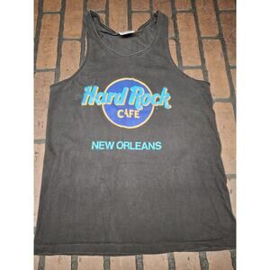 Hard Rock Cafe Shirt Tank Top Made In USA Faded Neon 1980s New Orleans Small